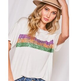 Vanilla Monkey Mardi Gras Short Sleeves Top