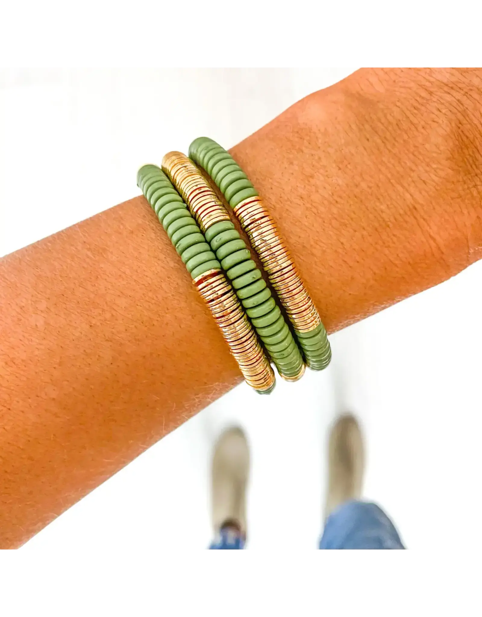 Savvy Bling/Faire Olive Green and Gold St. Patrick Bracelet