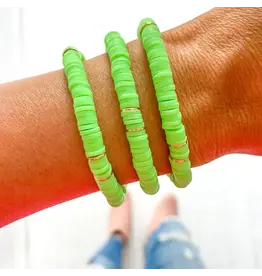 Savvy Bling/Faire Neon Green Heishi Bracelet