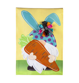 Evergreen Enterprises Gnome Bunny Garden Burlap Flag