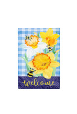 Evergreen Enterprises Daffodils & Bees Applique Garden Flag