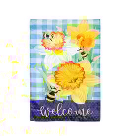 Evergreen Enterprises Daffodils & Bees Applique Garden Flag