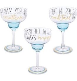 Mud Pie Beach Margarita Glass -Toes In Sand