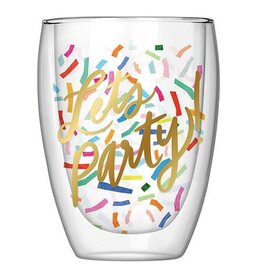 Slant Lets Party Confetti Stemless Wine Glass