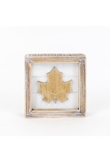 Adams & Co. Reverse Wood Framed Sign Leaf/Hat 5x5x1.5