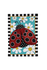 Evergreen Enterprises Ladybug with Daisies Garden Applique Flag