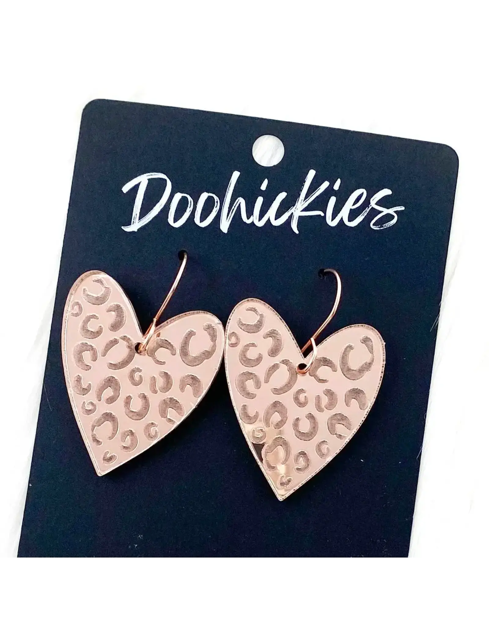 Doohickies/So. Charm Trade Leopard Mirror Hearts - Rose Gold