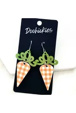 Doohickies/So. Charm Trade Carrot-Orange Gingham Acrylic Earrings