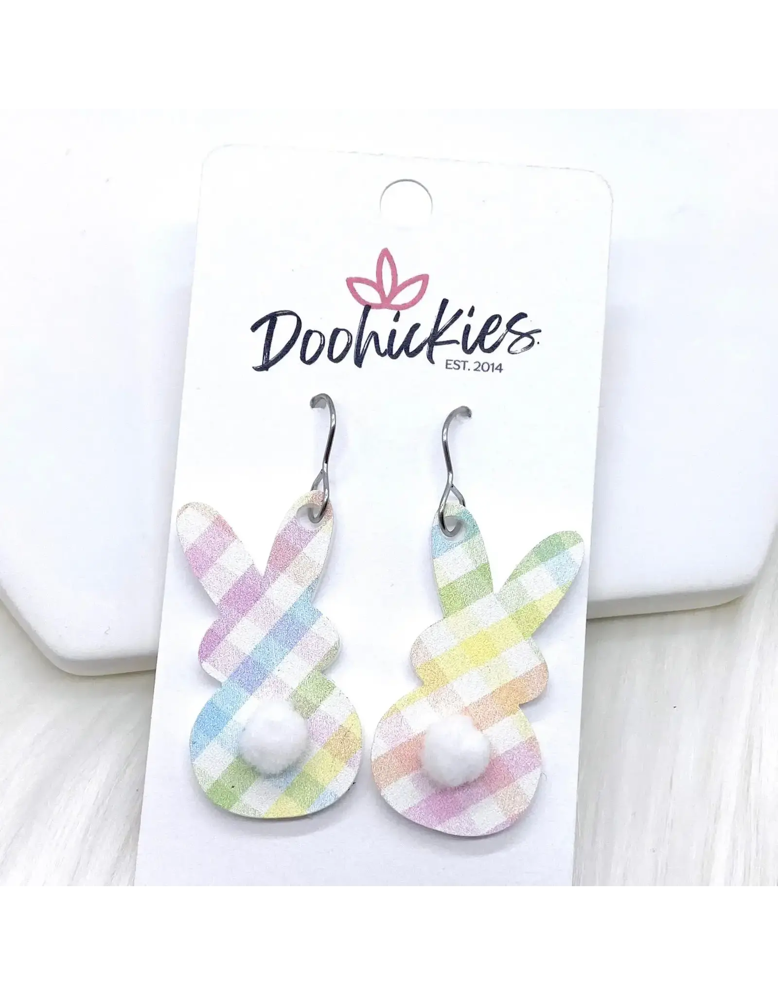 Doohickies/So. Charm Trade Acrylic Pastel Bunny Tails Earrings
