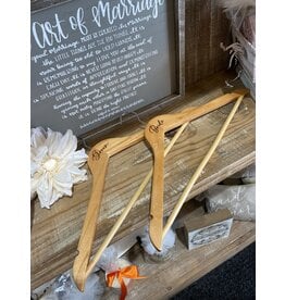 Miche Designs Miche Engraved Bride/Groom Wooden Hangers (Not Custom)