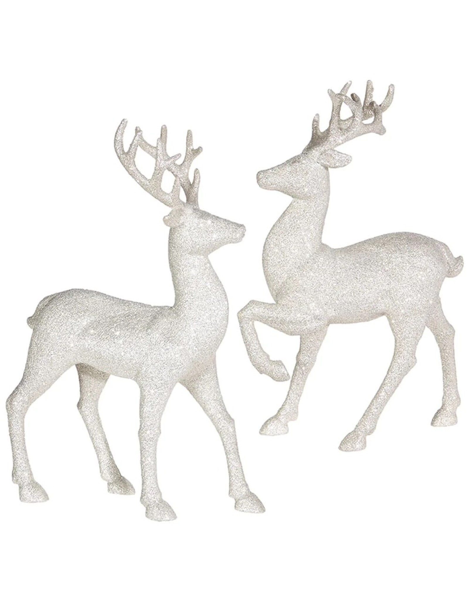Raz Imports 12.75-Inch Glittered Deer Figurine