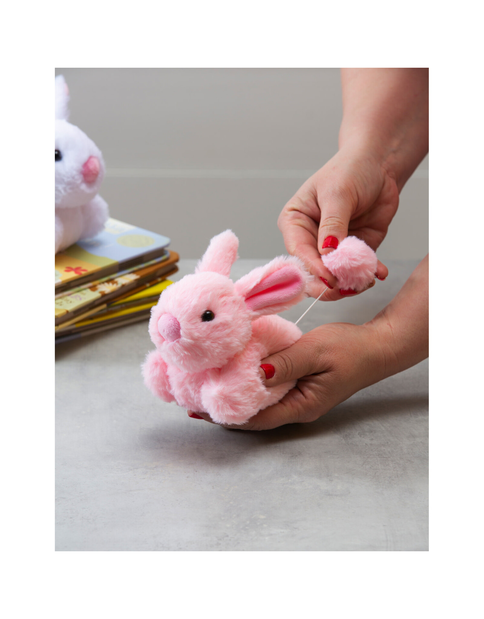 Evergreen Enterprises 5" Plush Pink Bunny with Pull String Movement