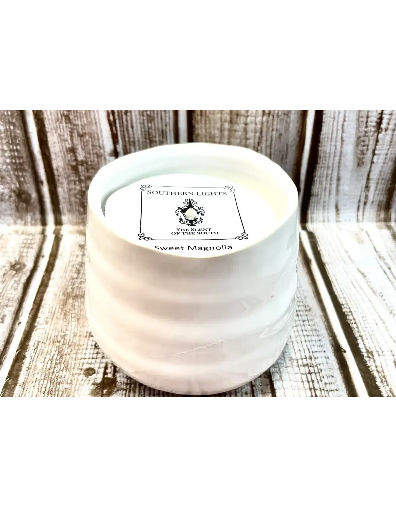 Southern Lights Candle Creme Brulee Textured White Candle