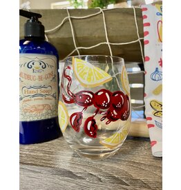 Emily Frankie Designs Crawfish Stemless Wine Glass