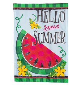 Evergreen Enterprises Hello Sweet Summer Applique Garden Flag