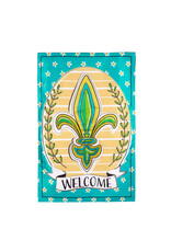 Evergreen Enterprises Fleur De Lis Welcome Applique Garden Flag
