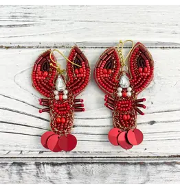 SongLily/Faire Elegant Bead and Stone Crawfish Earrings