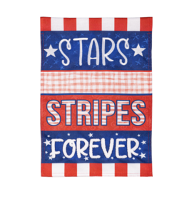 Evergreen Enterprises Stars and Stripes Forever Burlap Garden Flag
