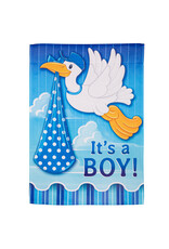Evergreen Enterprises Stork with Special Delivery Suede Garden Flag, Boy Evergreen Enterprises Stork with Special Delivery Suede Garden Flag, Boy