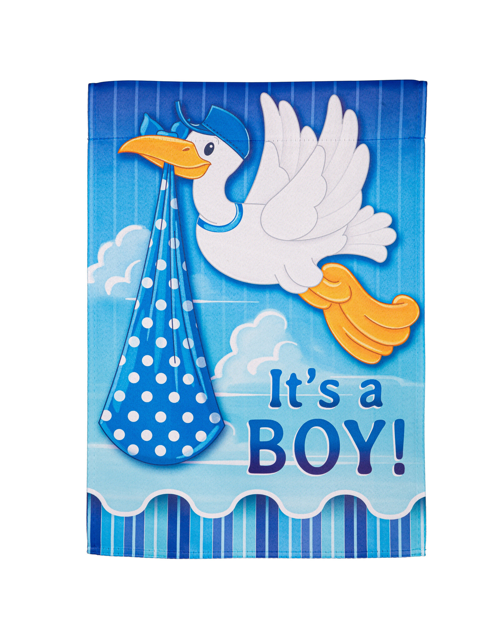 Evergreen Enterprises Stork with Special Delivery Suede Garden Flag, Boy