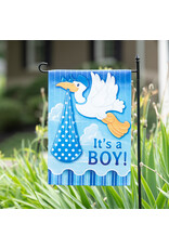 Evergreen Enterprises Stork with Special Delivery Suede Garden Flag, Boy Evergreen Enterprises Stork with Special Delivery Suede Garden Flag, Boy