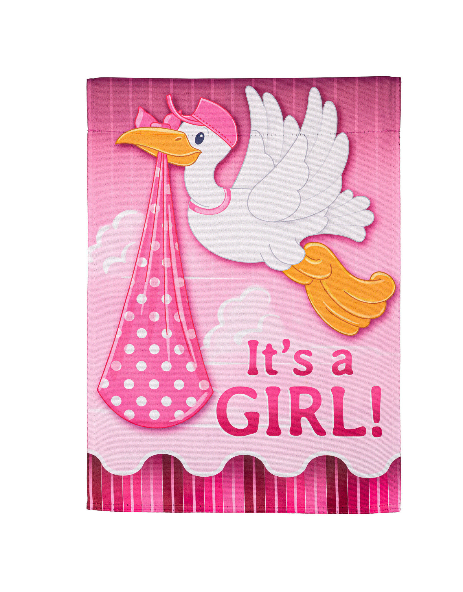 Evergreen Enterprises Stork with Special Delivery Suede Garden Flag, Girl