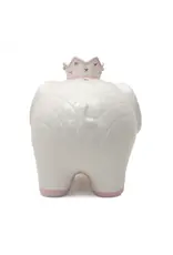 Child to Cherish/Faire White with Pink Coco Elephant Piggy Bank
