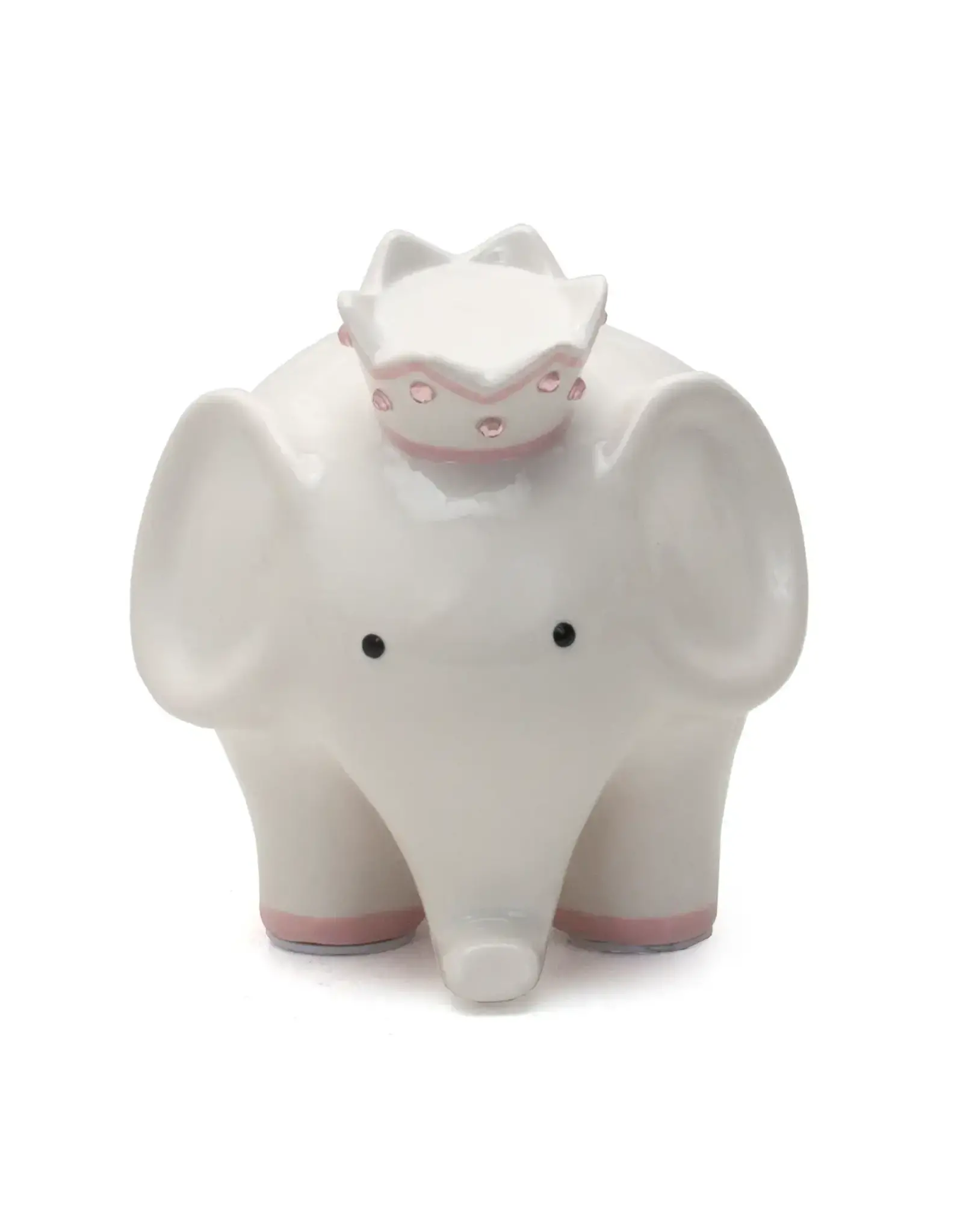Child to Cherish/Faire White with Pink Coco Elephant Piggy Bank