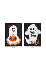 Evergreen Enterprises Girl and Boy Ghost Reversible Garden Burlap Flag