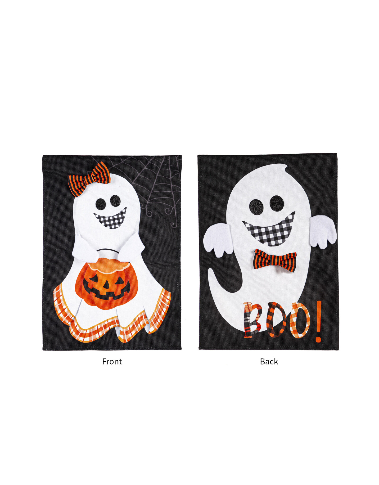 Evergreen Enterprises Girl and Boy Ghost Reversible Garden Burlap Flag