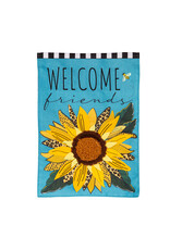 Evergreen Enterprises Welcome Friends Leopard Sunflower Burlap Garden Flag Evergreen Enterprises Welcome Friends Leopard Sunflower Burlap Garden Flag