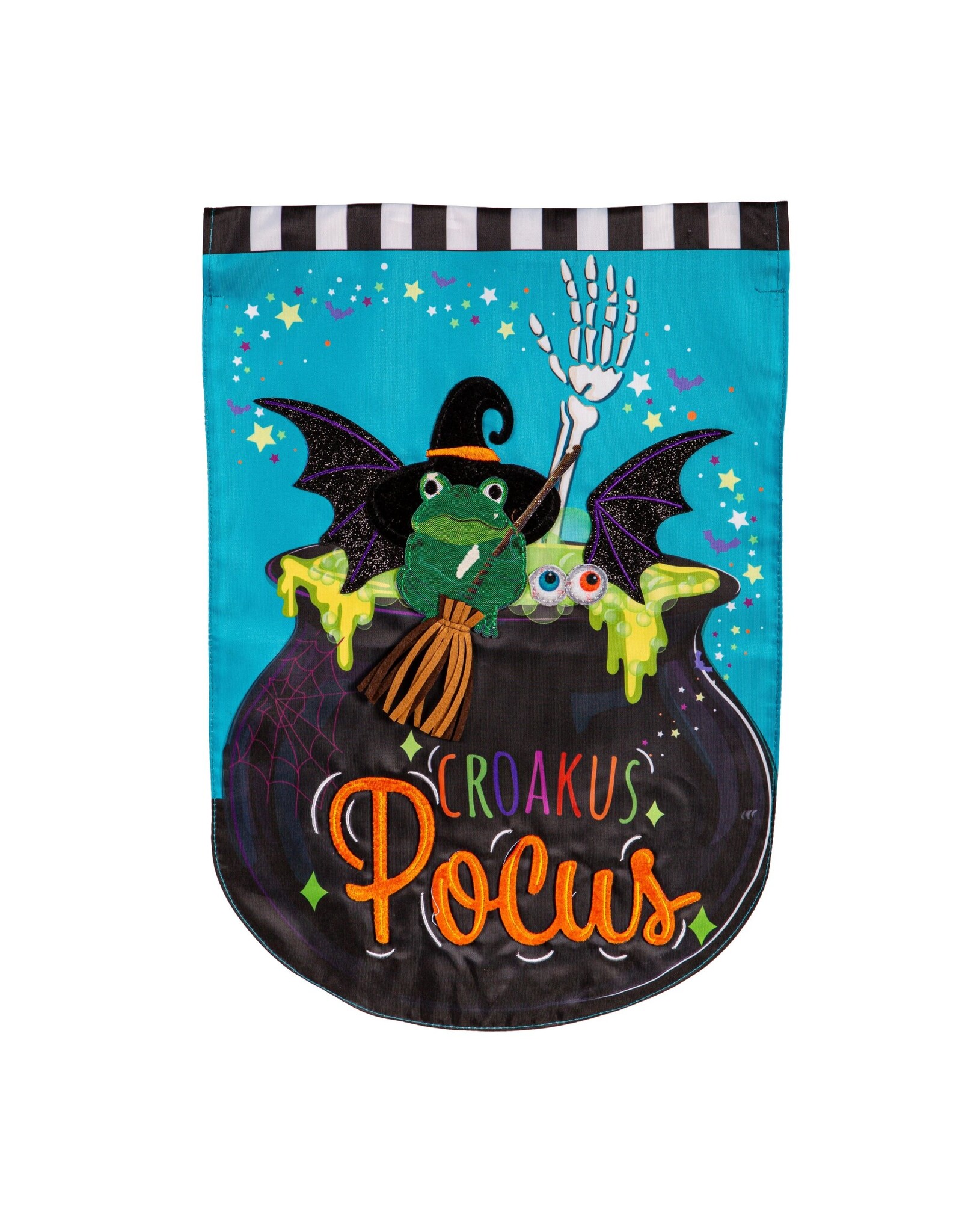 Evergreen Enterprises Croakus Pocus Applique Garden Flag