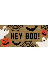 Evergreen Enterprises Hey Boo Halloween Flocked Coir Sassafras Switch Mat