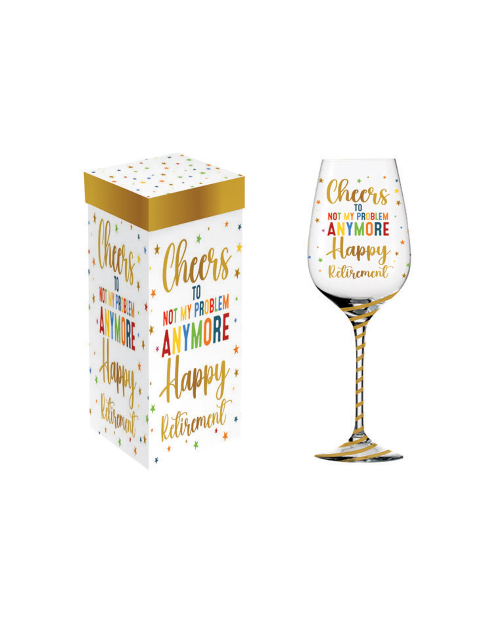 Evergreen Enterprises Happy Retirement! Stemmed Wine Glass