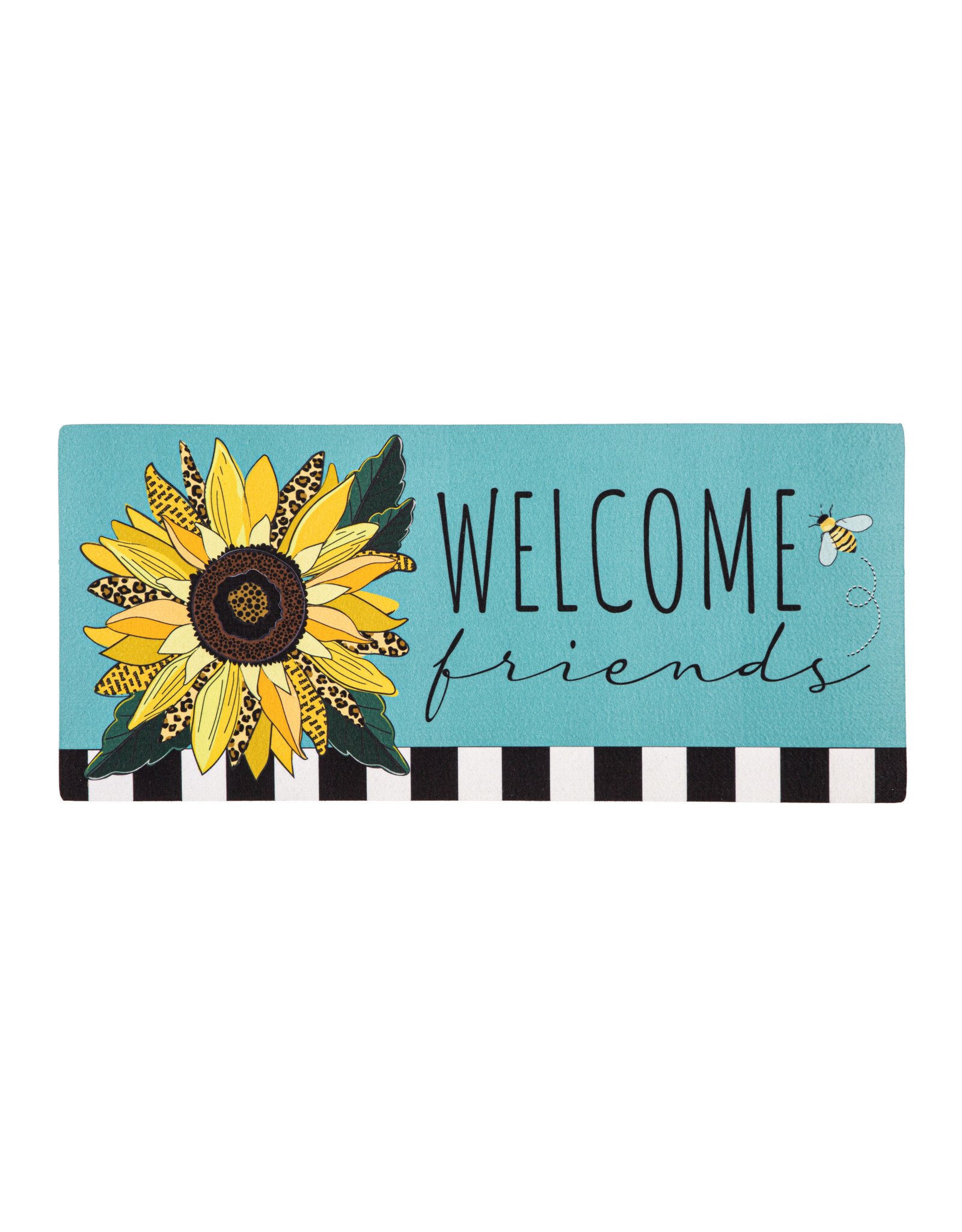 Evergreen Enterprises Welcome Friends Leopard Sunflower Sassafras Switch Mat
