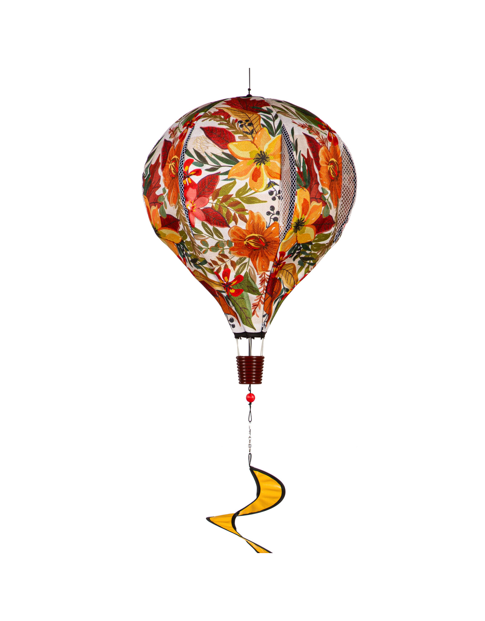 Evergreen Enterprises Autumn Floral Welcome Burlap Balloon Spinner
