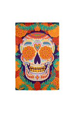 Evergreen Enterprises Day of the Dead Skull Burlap Garden Flag