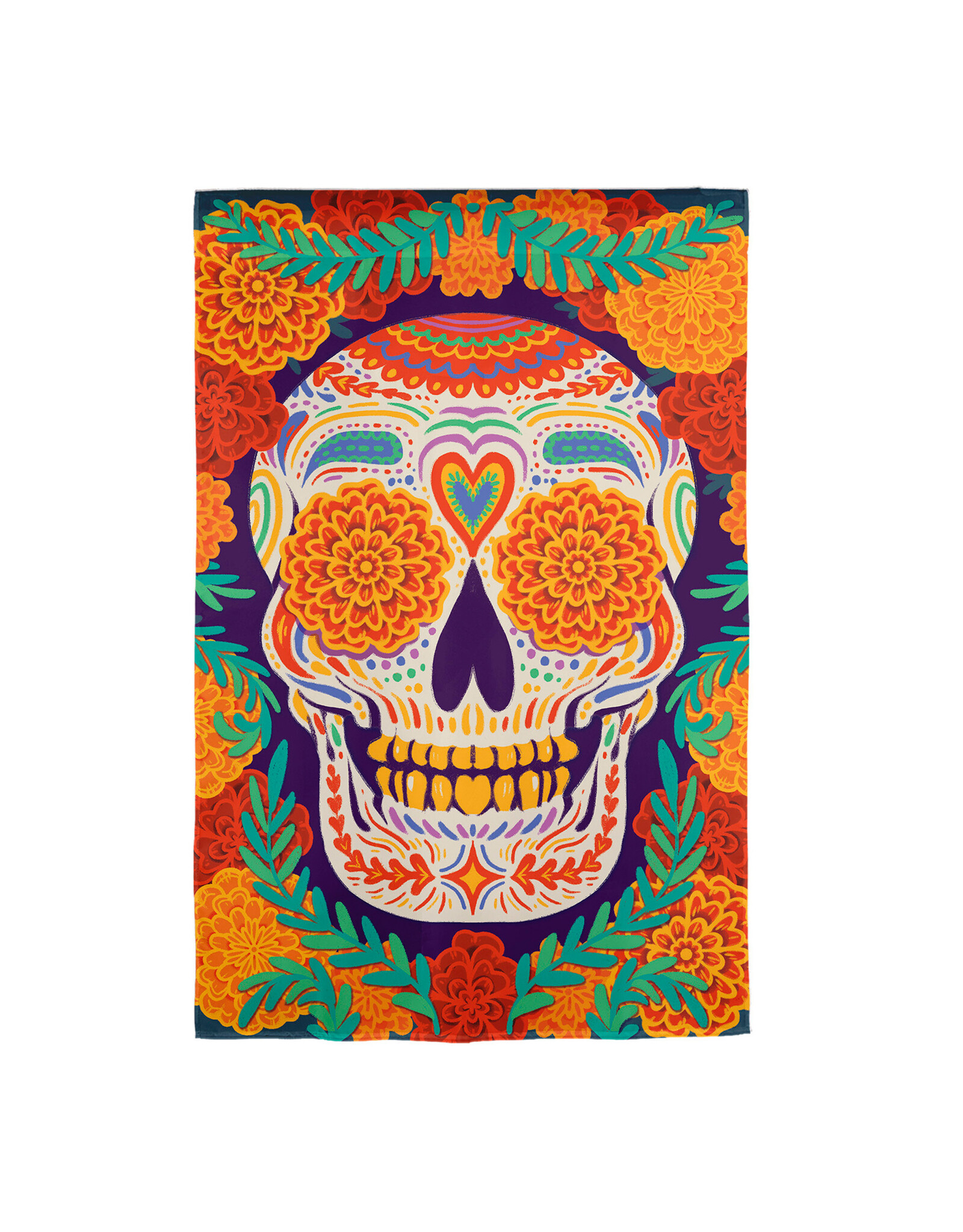 Evergreen Enterprises Day of the Dead Skull Burlap Garden Flag
