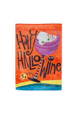 Evergreen Enterprises Happy Hallowine Suede Garden Flag