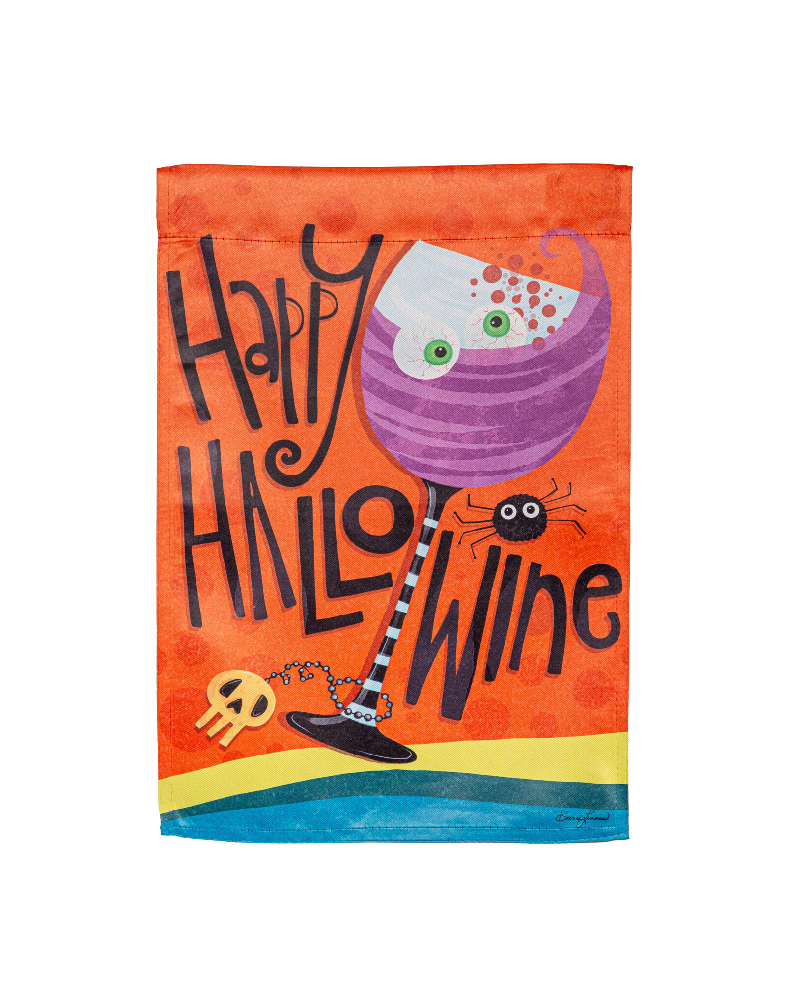 Evergreen Enterprises Happy Hallowine Suede Garden Flag