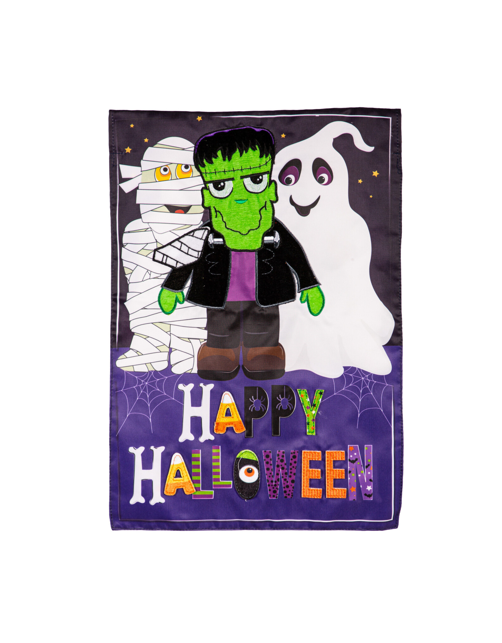 Evergreen Enterprises Happy Halloween Trio Applique Garden Flag