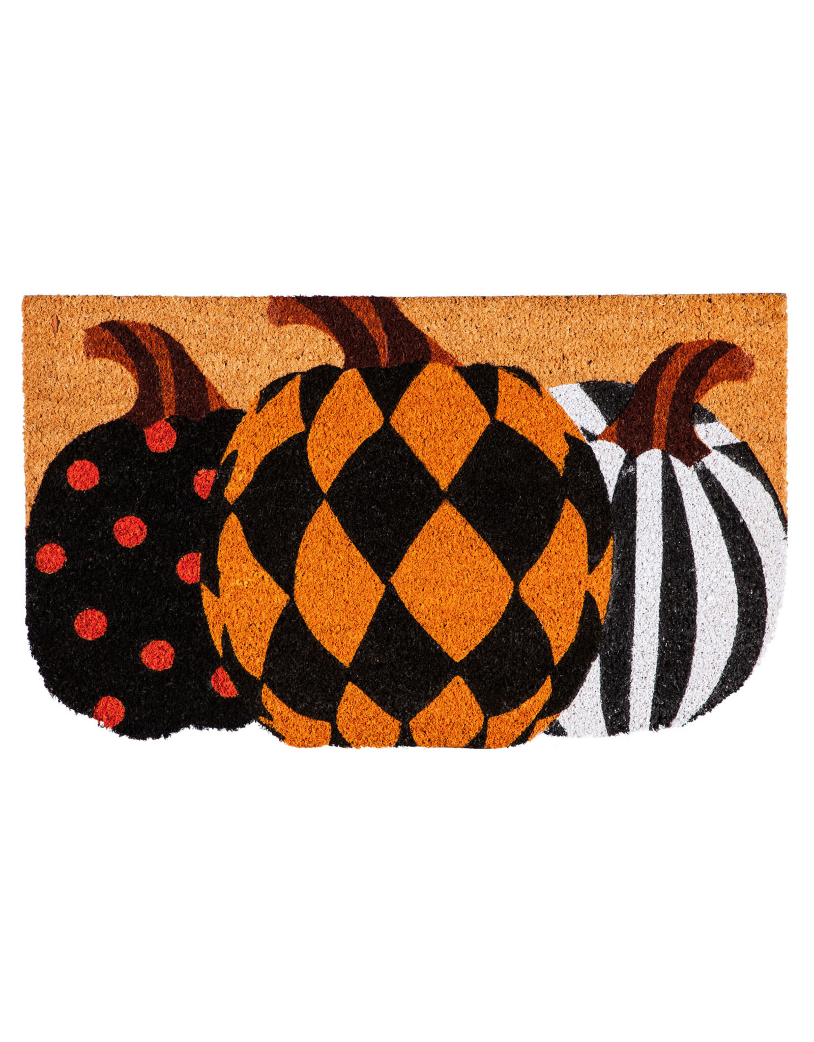 Evergreen Enterprises Pattern Pumpkins Shaped Coir Mat
