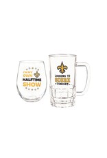 Evergreen Enterprises New Orleans Saints, Stemless 17OZ Wine & Beer 16 OZ Gift Set Evergreen Enterprises New Orleans Saints, Stemless 17OZ Wine & Beer 16 OZ Gift Set