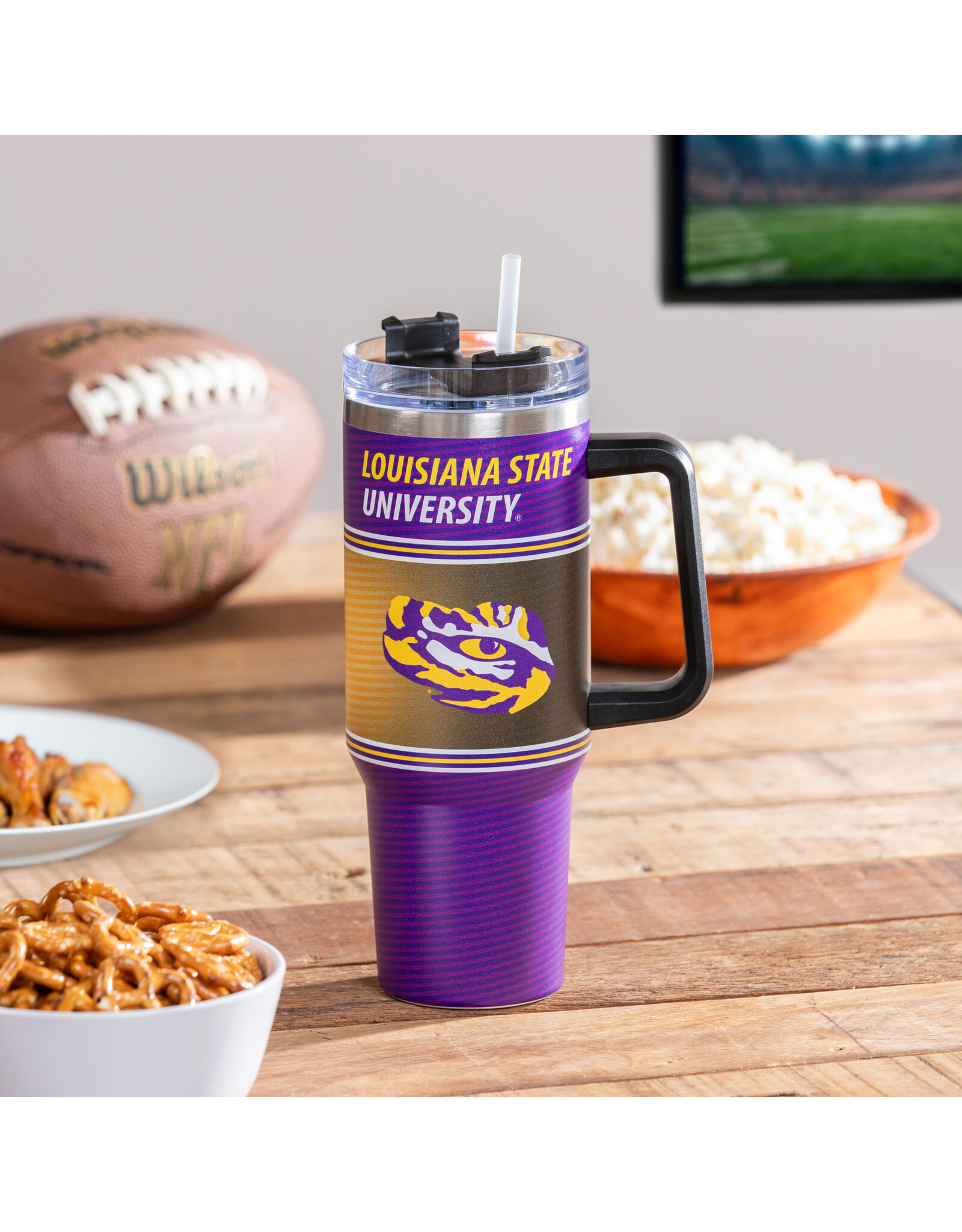 Evergreen Enterprises 40oz Stainless Steel Canyon Cup w/ Straw, Louisiana State University