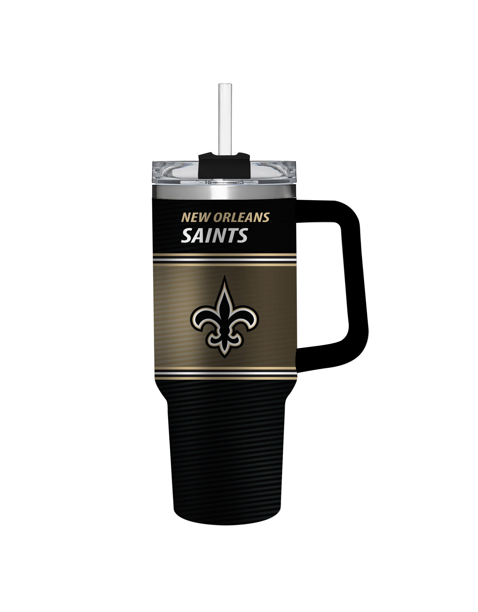 Evergreen Enterprises 40oz Stainless Steel Canyon Cup w/ Straw, New Orleans Saints