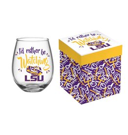 Evergreen Enterprises Louisiana State University, 17oz Boxed Stemless Glass