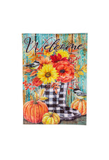 Evergreen Enterprises Fall Welcome Boots Moire Garden Flag