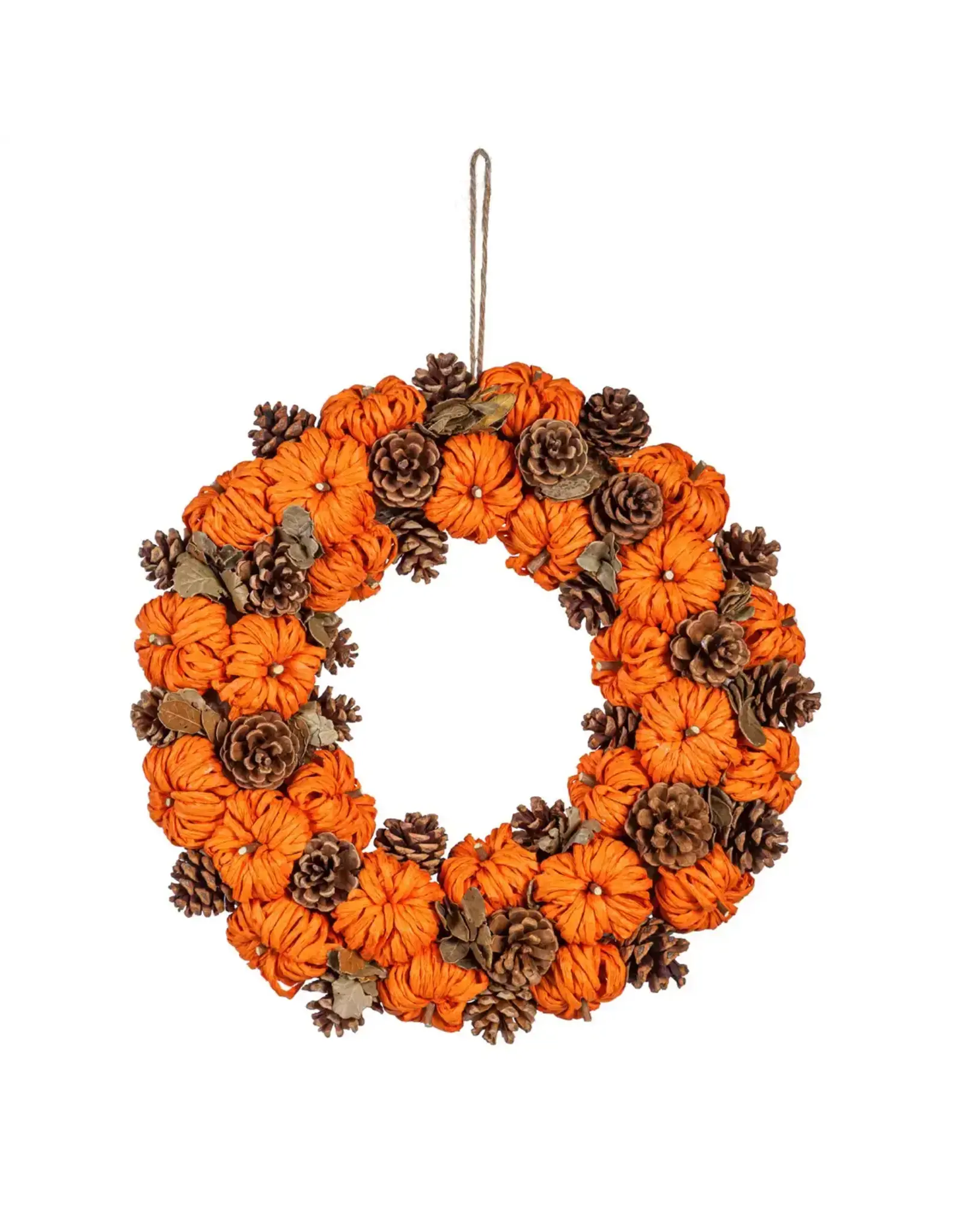 Evergreen Enterprises Paper Rope Pinecone Pumpkin Wreath