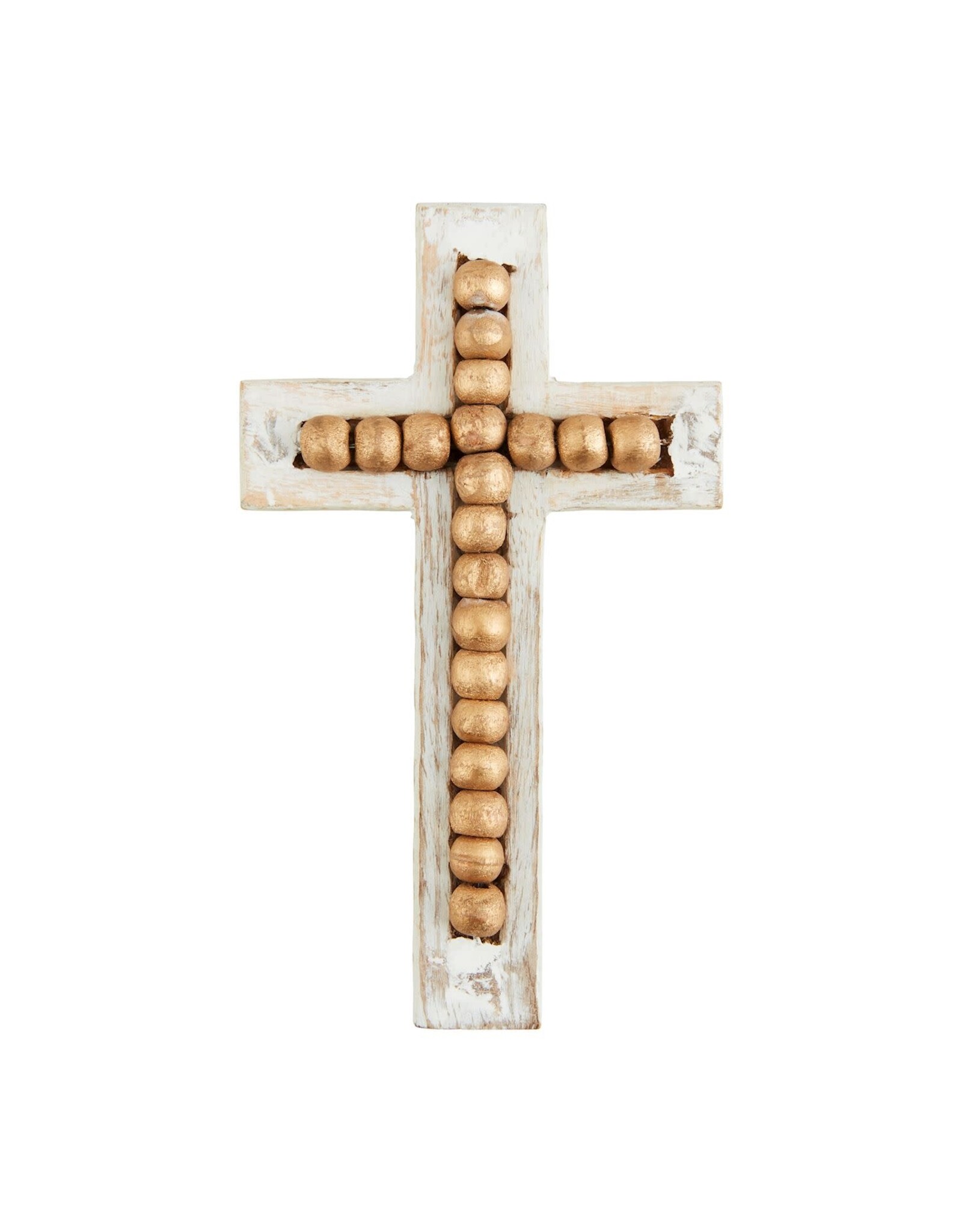 Mud Pie Small Gold Beaded Cross Sitter