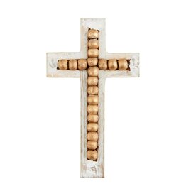 Mud Pie Small Gold Beaded Cross Sitter